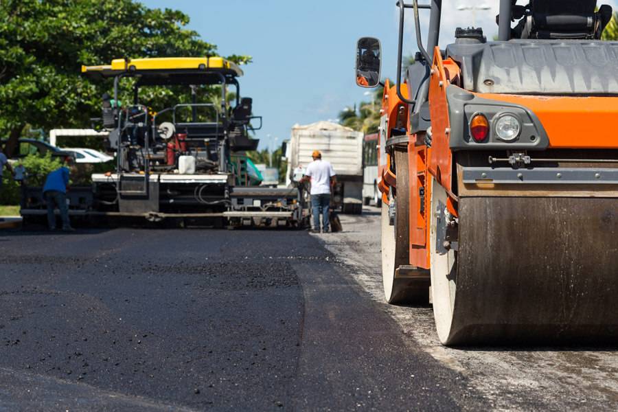 tarmac road being laid